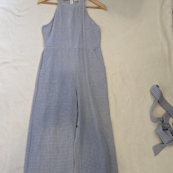 Blue and white stripe jumpsuit - Small - Picture 3 of 4